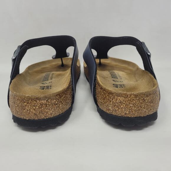 Birkenstock Gizeh Sandals EU40 US9 Gray Metallic Thong Comfort Cozy Slip On - Picture 3 of 11